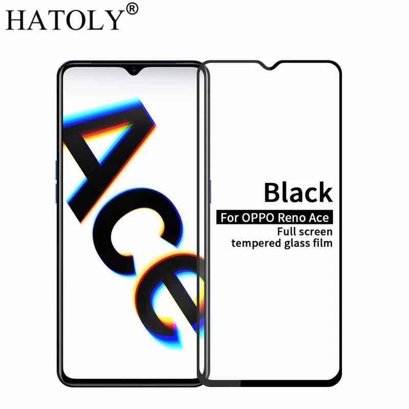 2 uds vidrio templado para OPPO Reno Ace Protector de pantalla OPPO Reno Ace de la cubierta completa para OPPO Reno Ace 3D borde curvo pel&iacute;cula HATOLY-0