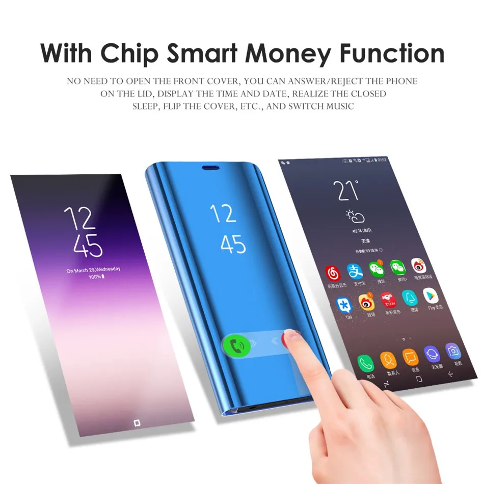 Зеркальный умный флип чехол для Redmi note 8 pro 8t защитный бампер xiaomi redmi 8a xiami xiomi 7 7a