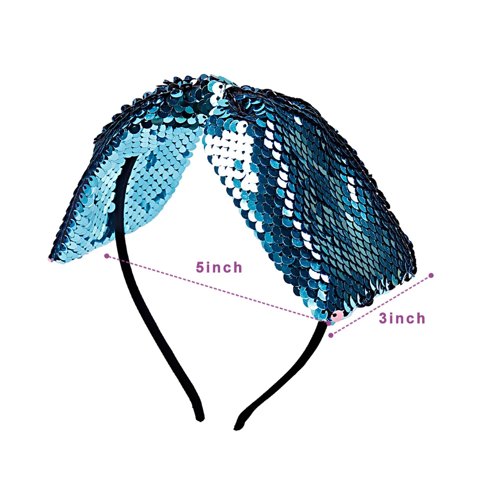

Trendy Sequins Knotted Bow Hairbands Headbands For Women Girls Elastic Makeup Headband Hair Accessories 2020 New Arrival