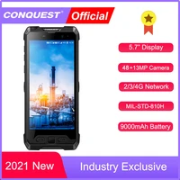 2021 upgrade conquest s19 ip68 waterproof rugged smartphone mobile phone fingerprint face id android 8 1 android11 48mp camera
