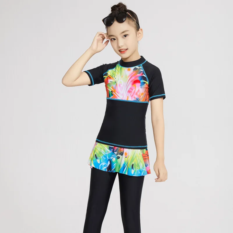 Консервативный детский купальный костюм из двух предметов Мусульманский