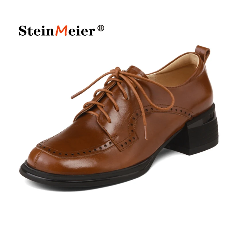 

Women Thick Heels Party Wedding Shoes Woman Square Toe Ladies Platform Oxford Shoes 2021 New Ladies Office Pumps Brogues