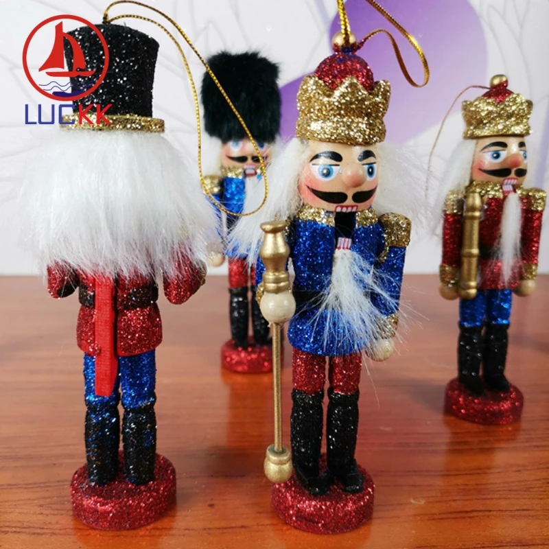 LUCKK деревянный солдат Щелкунчик с блестящей яркой пудрой рождественские