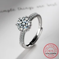 925 sterling silver ring 1ct 2ct 3ct classic style moissanite diamond ring wedding party anniversary ring for women jewelry