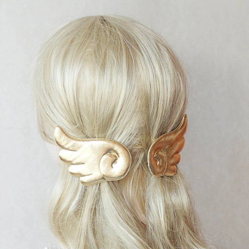 

1 Pair Large gold Angel Wings Cute Cartoon Anime Cosplay Barrettes Headdress Hair Accessories Lovely Hairpins headwear Hair Clip