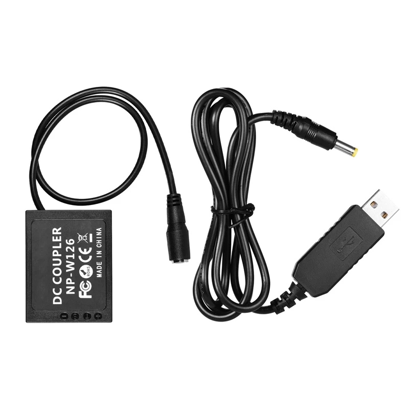 5V USB к NP-W126 манекен Батарея батарея постоянного тока адаптер переходник для