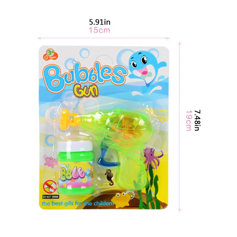 

Children'S Mini Light Manual Inertial Blowing Bubble Gun Bubble Water Scenic Spot Selling Hot Toy Portable