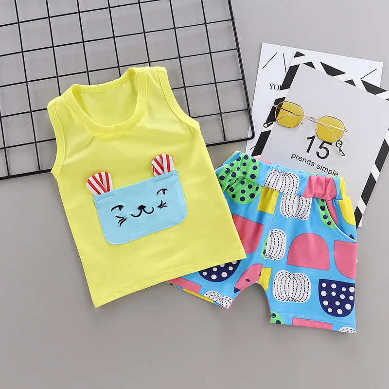 Летняя модная детская одежда для маленьких мальчиков и девочек Одежда из хлопка