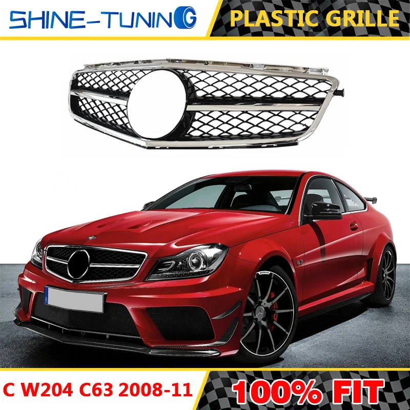 Frong решетка подходит для mercedes C class real W204 C63 amg grill только настоящих c63 2008 2011|Гоночные