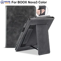 case for boox nova3 color 7 8 inch nova 3 ereader cover premium leather with hand strap smart funda for boox nova 3 auto sleep