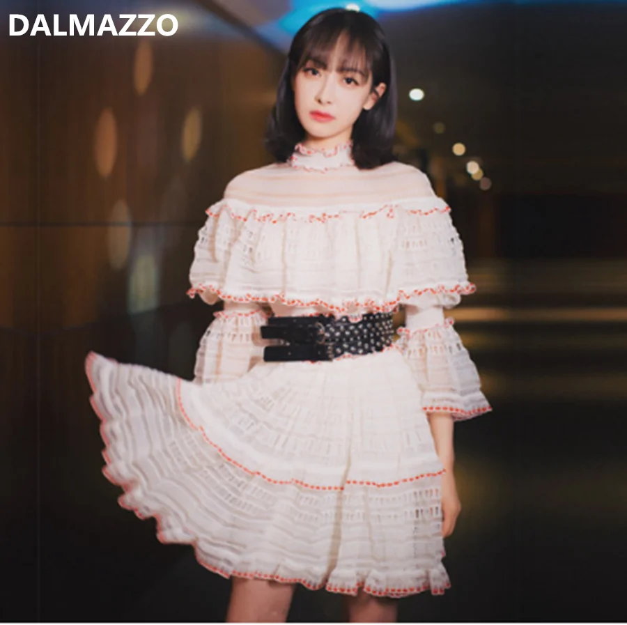 Высококачественное дизайнерское Сетчатое женское модное платье с вышивкой в