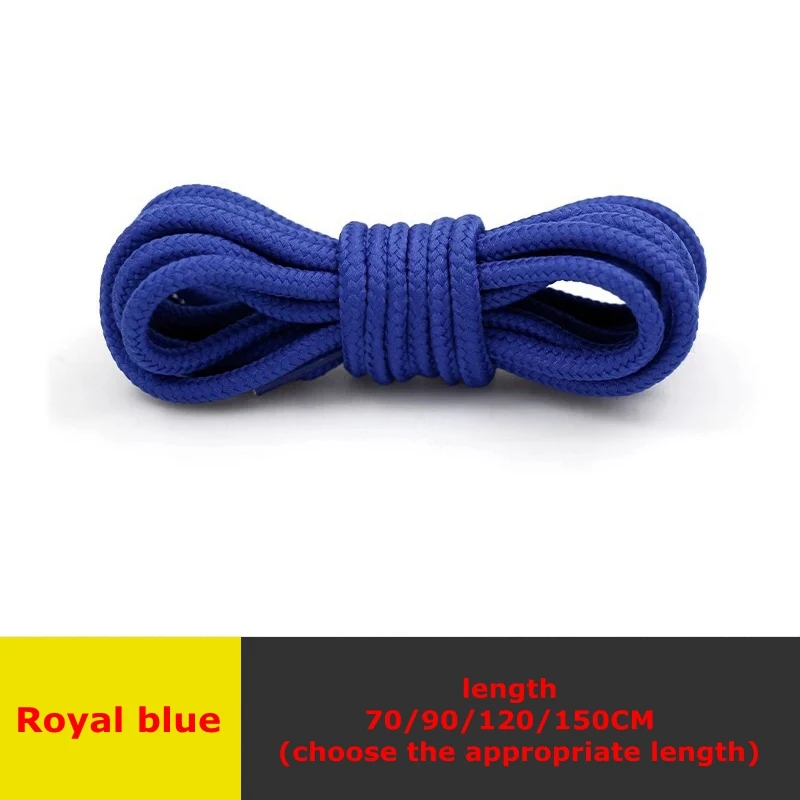 Royal blue 1 пара, круглые шнурки, высокое качество, полиэстер, классические, Off white, шнурки для обуви, не выцветают, уличные, для отдыха, кроссовки, обувь, кружево, унисекс - Цвет: Royal blue