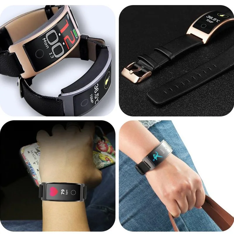 

CK11C Smart Bracelet Waterproof Smart Band Blood Pressure Heart Rate Monitor Fitness Tracker Body Temperature Health Wristband