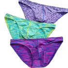 Бесшовное пикантное Мужское нижнее белье из вискозы с U-образным мешочком, дышащие мягкие мужские трусы, тонкие трусы с низкой талией, мужские трусы