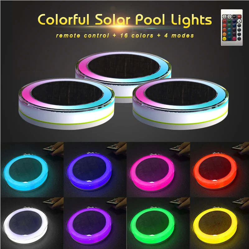 

Светодиодный поплавок для воды RGB на солнечной батарее, Водонепроницаемый умный светильник для бассейна, сада, Ip68