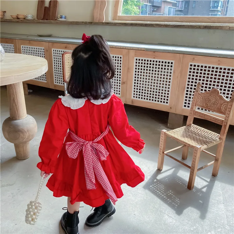 

Girls' Clothes 2020 Autumn New Cute Girls Princess Dress Doll Collar Long Sleeve Girls Dress Kids Ball Gown Party Dresses 1-6 Y