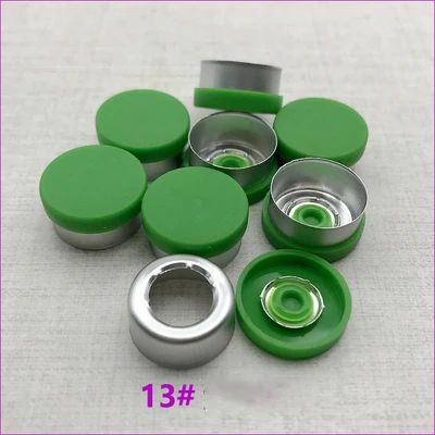 green matte 200 шт/партия 13 мм Флип Колпачок варианты цвета фармацевтические пробки для обжимного стекла флакон алюминиевый пластиковый колпачок половина слеза - Цвет: green matte