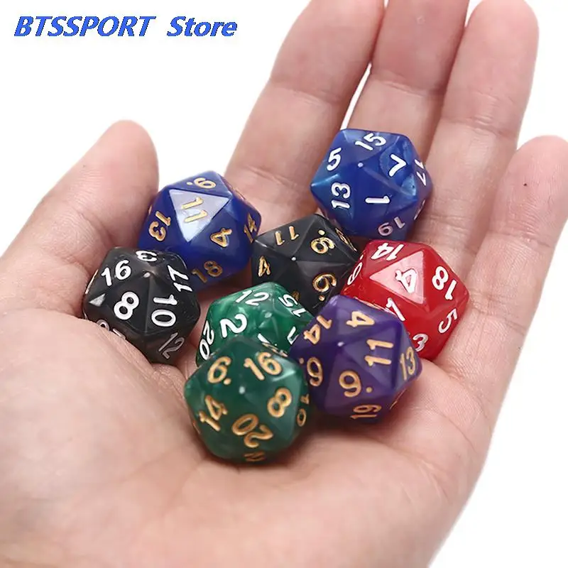 1 шт. прочные перламутровые D20 акриловые игральные кости с 20 сторон для настольной