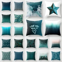 geometric pattern pillowcase decorative cushion covers polyester 4545cm teal blue pillow cover home car party rome pillowcase