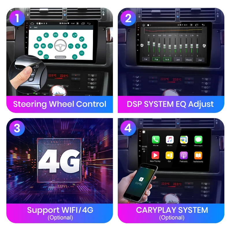 Автомагнитола AWESAFE PX9 для BMW E39 мультимедийный видеоплеер на Android 10 с GPS DVD