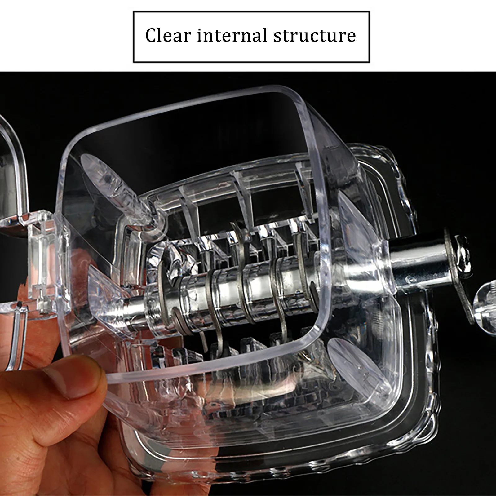 Бытовая многофункциональная Маленькая прозрачная ручная дробилка для льда и