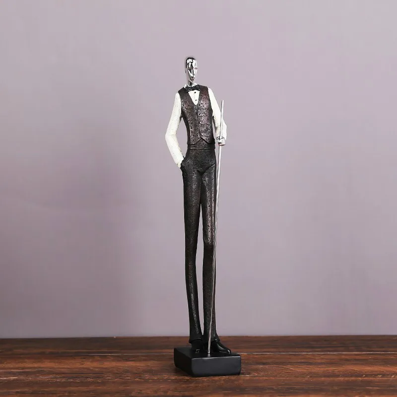 

[MGT]Snooker character Sculpture Resin odel Playing billiard Ornament Statue Home office Sports Figure Decorate Figurines Crafts