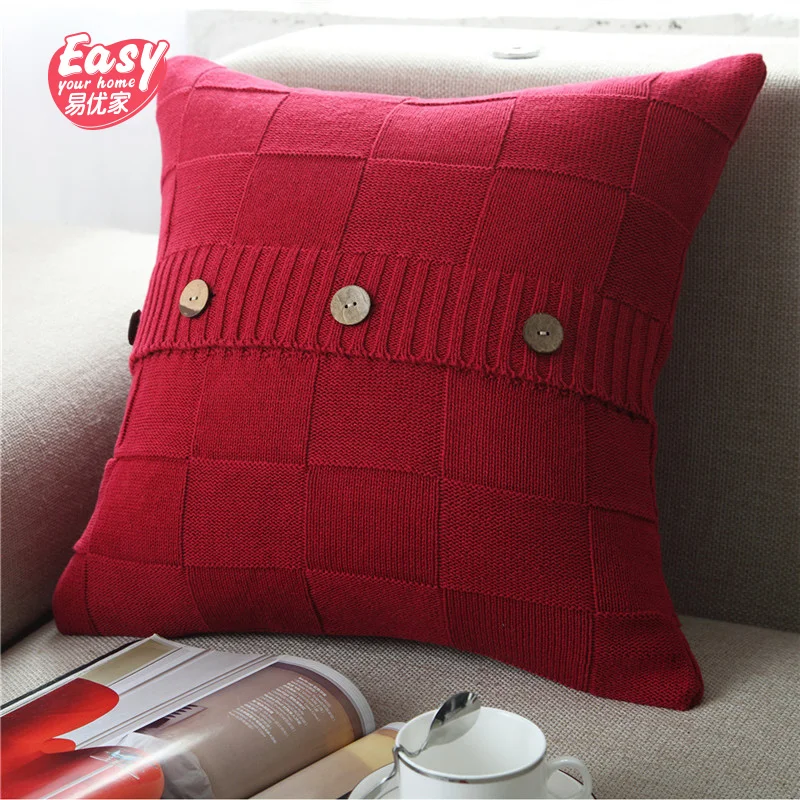 Вязаная подушка покрытие 100% из хлопка с эффектом памяти чехол размером 45*45 см