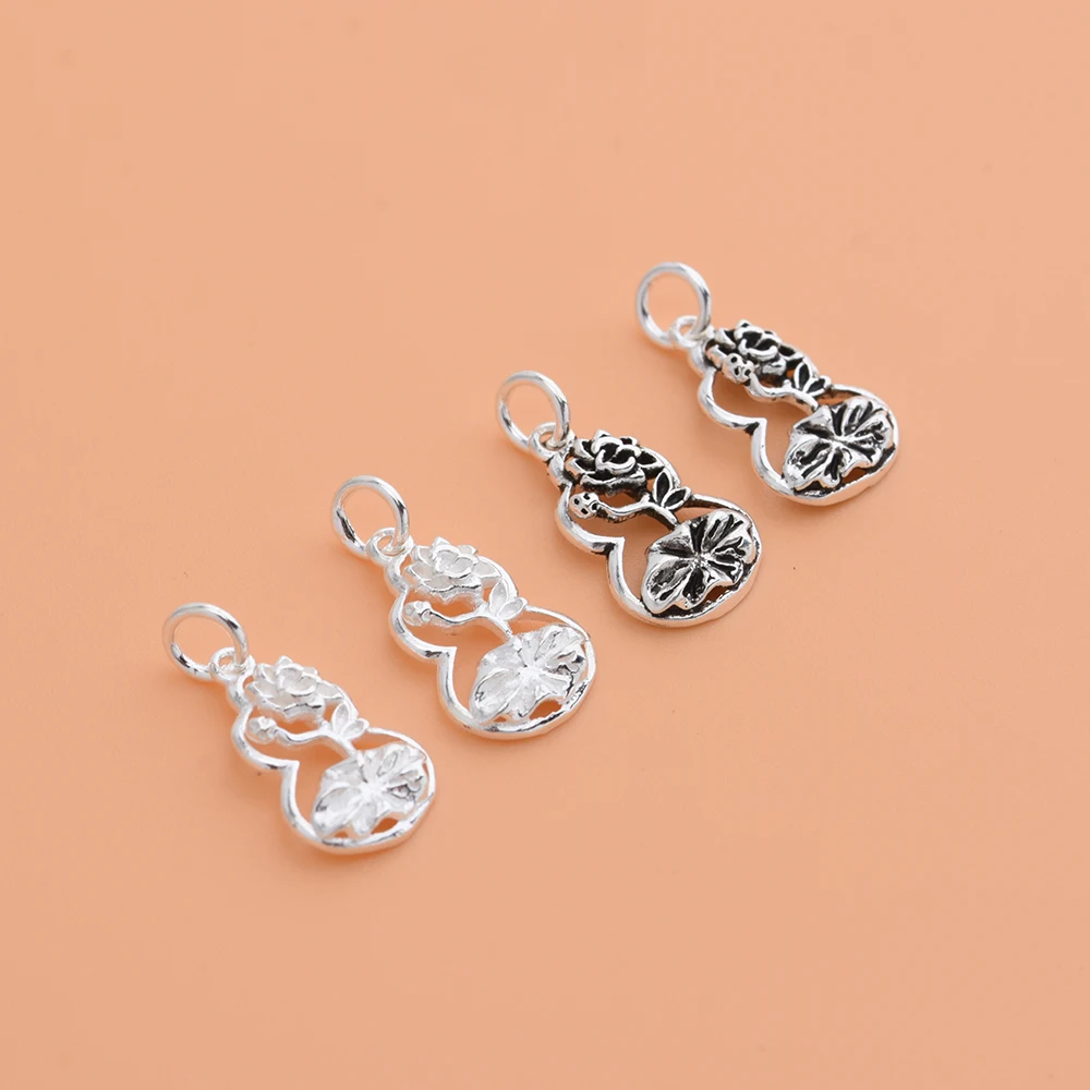 10 шт. кулон в виде тыквы лотоса из серебра 925 пробы|Шармы| |