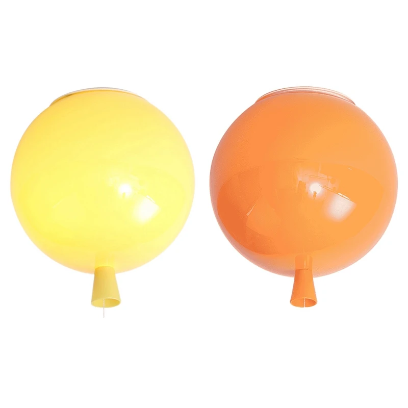

2X Pendant Ceiling Balloon Design Light Deco Ceiling Fixture Lampshade E27 Yellow/Orange