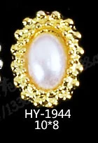 HY-1944 10pcs 10 шт./лот, сплав дизайн ногтей 3d плоские цветы бриллианты жемчужные ювелирные изделия Стразы украшения для ногтей - Цвет: HY-1944 10pcs