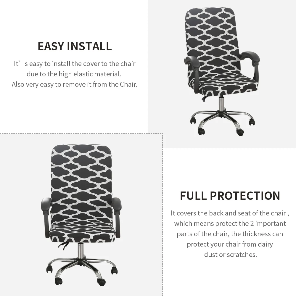 Чехол M/L для офисного стула с принтом | Дом и сад