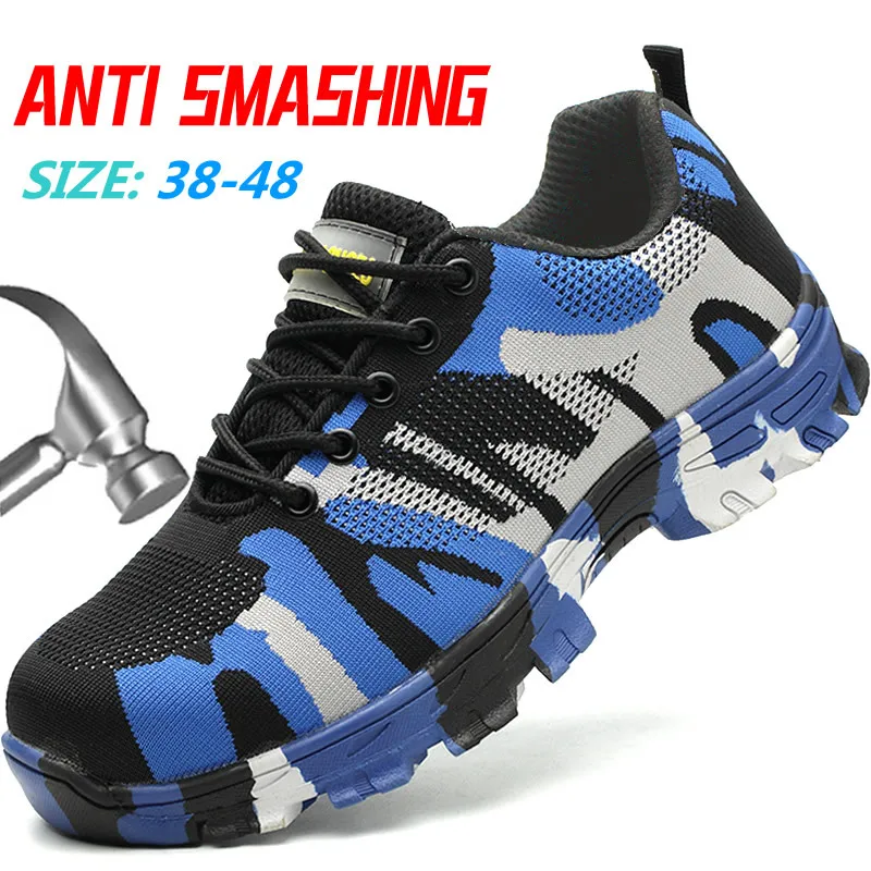 Рабочие ботинки 2020 мужские уличные со стальным носком камуфляжные с защитой от