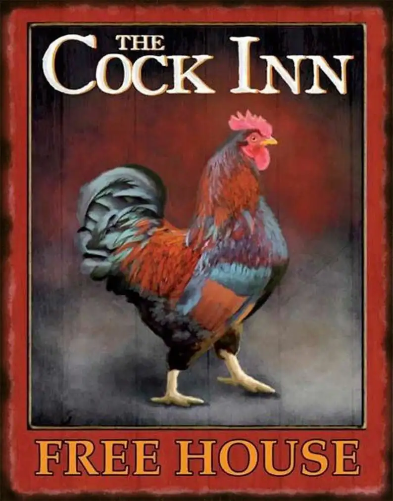 

The Cock Inn vintage retro pub bar tavern man cave metal tin sign