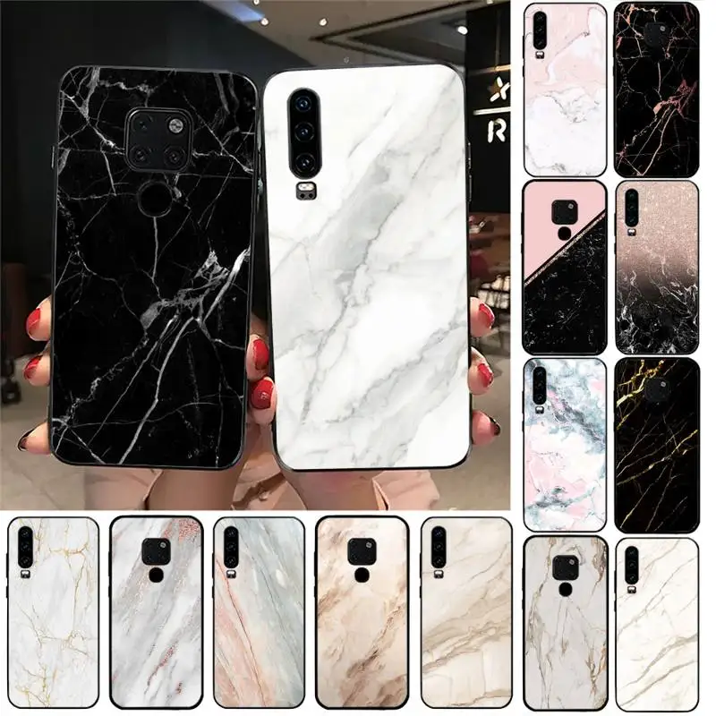 

Pink White Marble Phone Case For Huawei Honor 7A 8X 9 10 20lite 10i 20i 7C 8C 5A 8A Honor Play 9X pro Mate 20 lite