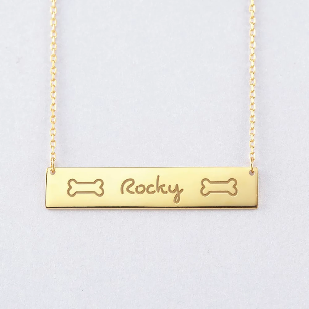 FYW пользовательские милые кости имя Цепочки и ожерелья персонализированные шест