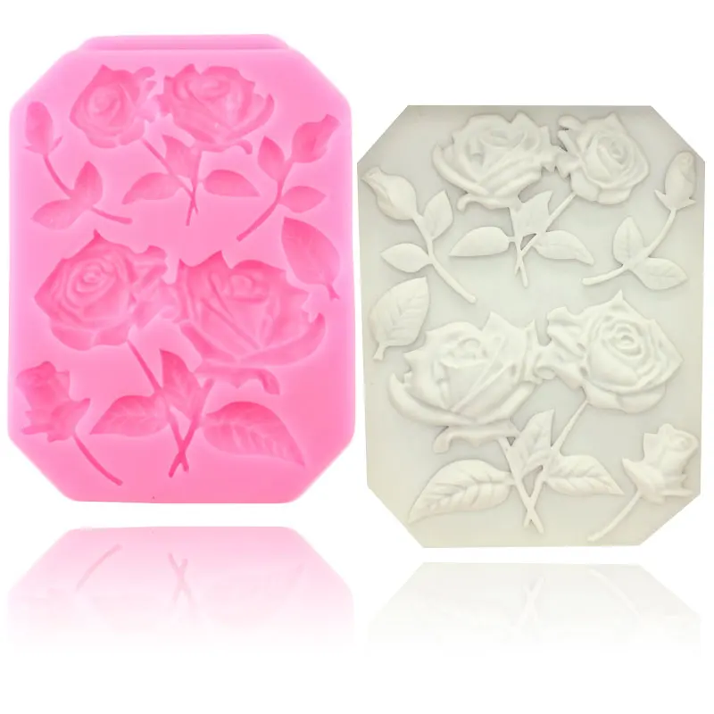 

Tree Rose Flower Form Silicone Molds Wedding Cake Decorating Tools Cupcake Baking Chocolate Fondant Mold Candy Clay Resin Moulds