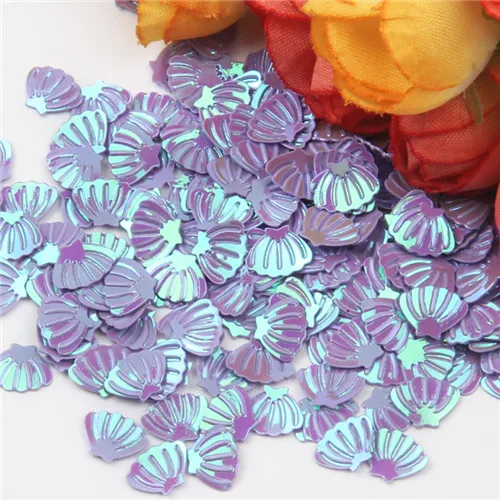 ab purple 6*8 мм блестки в виде ракушки милые цветы ПВХ свободные блестки для ногтей Блестки для женщин DIY скрапбук Макияж украшения 20 г/лот - Цвет: ab purple