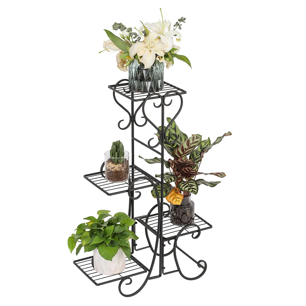 

Plant Stands Indoor Metal Flower Holder Racks 4 Tier Shelves for Indoor Outdoor Plant Flower Stand Shelf for Multiple Plants