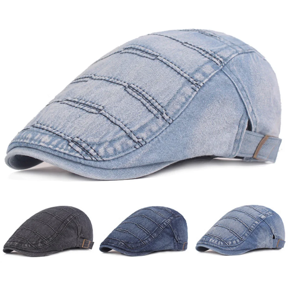 Женская регулируемая кепка s летние повседневные береты джинсовая Newsboy для