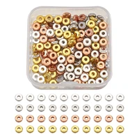 pandahall 1 box flat round brass spacer beads barrel plating for diy 6x2mm hole 2mm mixed 4 colors 80pcscolor 320pcsbox