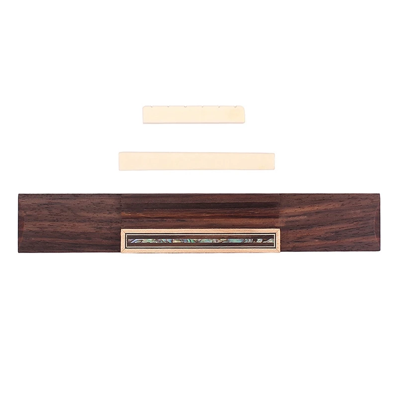 

New Mahogany with Abalone Shell Classical Guitar Bridge&Cattle Bone Saddle Nut for Classical Guitar