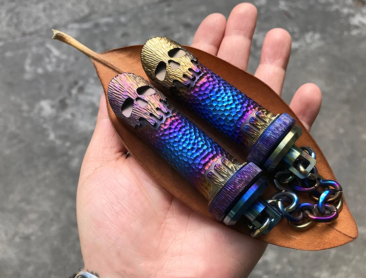 Титановый череп нунчаку самообороны EDC оборудование открытый декомпрессионный