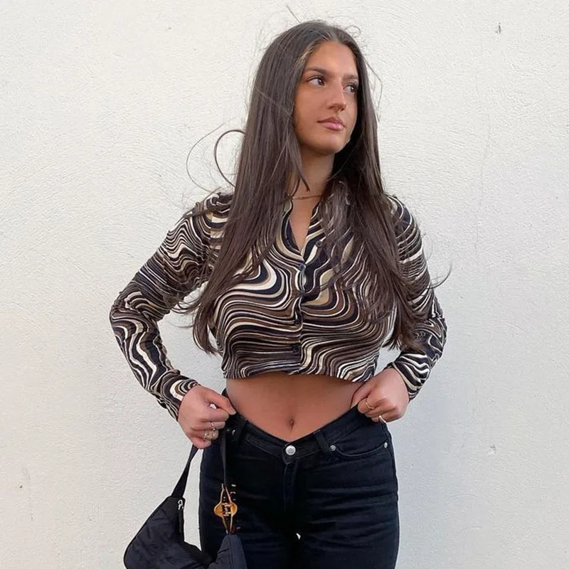 

2021 Brown Tee T shirt Crop Top Y2k Kawaii Tops Goth Blouses T-shirts Vintage One Piece Summer Clothes For Women Punk