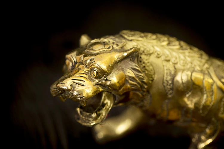 Высокое качество-Чистый медный тигр денежный гостиная офис украшение крыльца