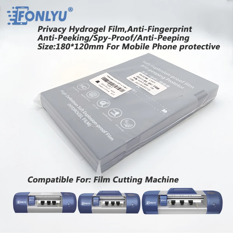 FONLYU-membrana antipeeping DE PRIVACIDAD Flexible, hidrogel, adecuado para todo tipo de m&aacute;quina de corte de pel&iacute;cula para pel&iacute;cula frontal de tel&eacute;fono, 120 Uds.-0