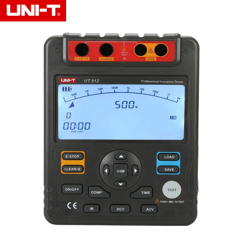 

UNI-T UT512 измерители сопротивления изоляции вольтметр с автоматическим выбором диапазона 2500 В 100 Ом