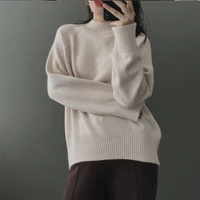 autumn and winter high neck warm women sweater oversized pullover casual loose long sweater fashion street jacket 2021