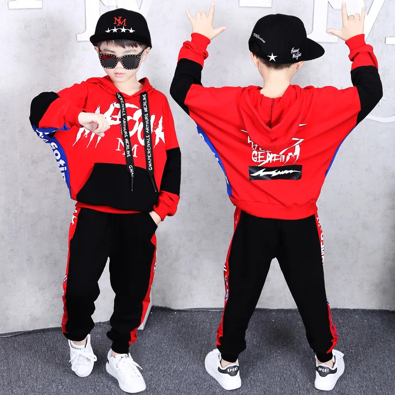 

Children Boys Autumn Clothing Suit 2020 New Kids Loose Korean Two-piece Sportswear Tracksuits Teenager Boy T-Shirt + Pants 16T