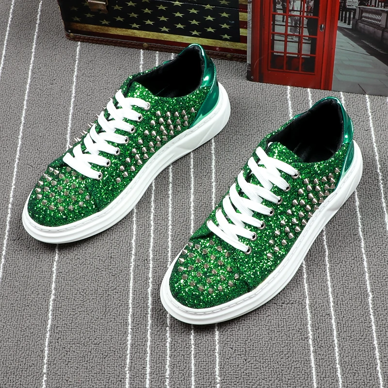 Мужские туфли с заклепками Повседневные Вечерние из натуральной кожи