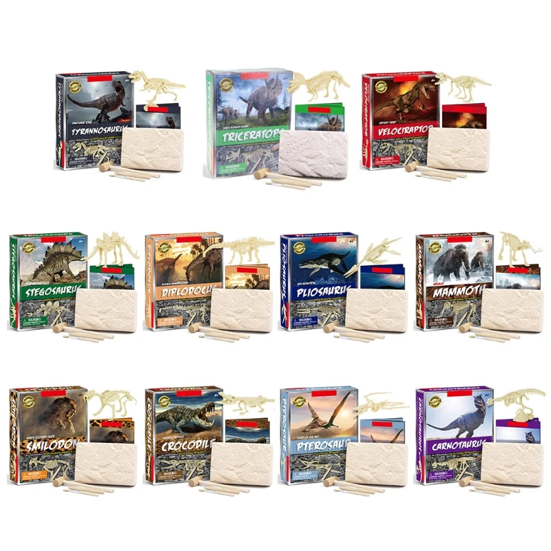 

DIY Крокодил, динозавр Новинка копающая косточка игрушки для раскопок Детские Обучающие забавные подарки H9EF